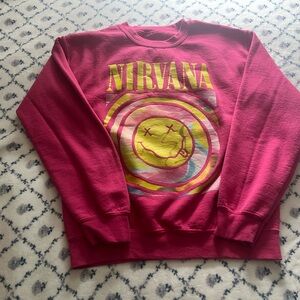 Nirvana Graphic Sweatshirt in Red and Yellow